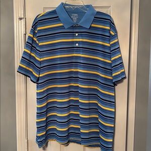Chaps Golf Short Sleeve Blue with Yellow Stripes polo Shirt